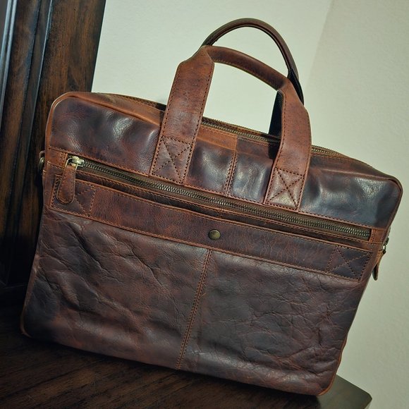 Paul & Taylor Genuine Leather Laptop Bag/Briefcase - Picture 6 of 16